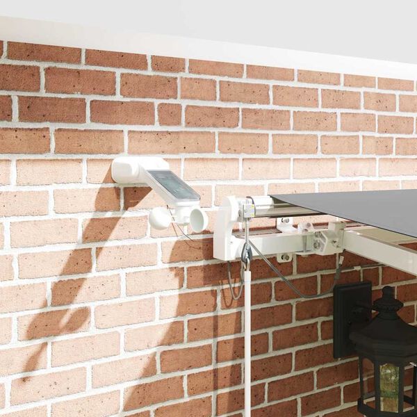 vidaXL Markisram med LED -remsljus Vit 400 &times; 300 cm Aluminium