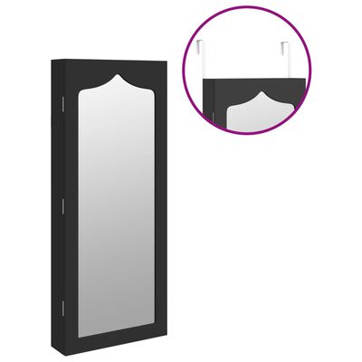 vidaXL Spegelskåp svart väggmonterat 30x8,5x90 cm