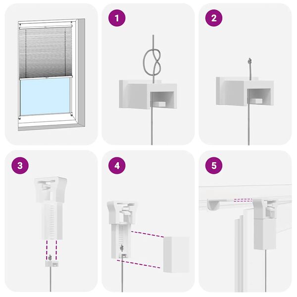 Pliss&eacute;gardin 60x200 cm vit