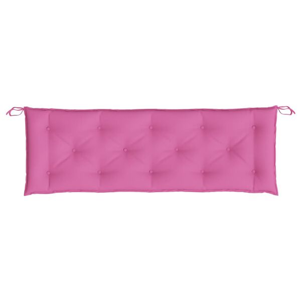 vidaXL Bänkdyna för trädgården rosa 150x50x7 cm oxfordtyg