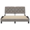 vidaXL Bed Frame with LED without Mattress Taupe 140x200 cm Fabric