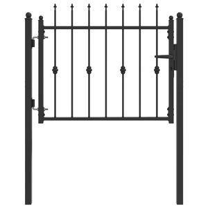 vidaXL Staketgrind ASTEN 100 x 75 cm Metall Svart L&aring;sbar