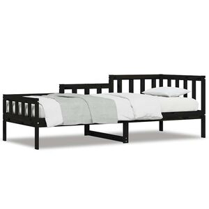 vidaXL Dagb&auml;dd svart 80x200 cm massiv furu