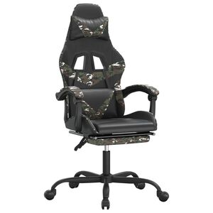 vidaXL Gamingstol med fotst&ouml;d svart och kamouflage konstl&auml;der