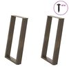 vidaXL Matbordsben U-formade 2 st naturst&aring;l 50x(72-73) cm st&aring;l