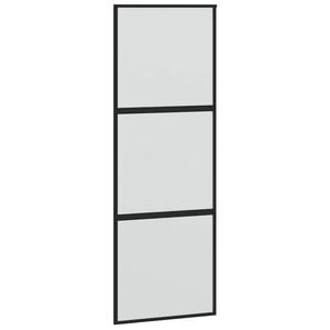 vidaXL Skjutd&ouml;rr svart 76x205 cm h&auml;rdat glas och aluminium