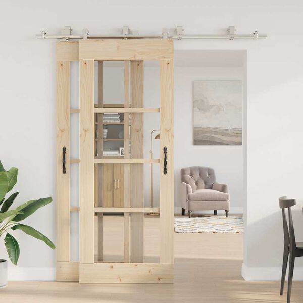 vidaXL Skjutdörrsbeslag 200 cm rostfritt stål silver