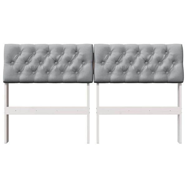 vidaXL Kl&auml;dd s&auml;nggavel Ljusgr&aring; 150 cm Massiv furu