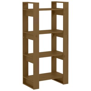 vidaXL Bokhylla/rumsavdelare honungsbrun 60x35x125 cm massivt tr&auml;