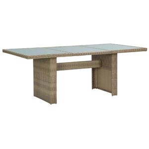 vidaXL Tr&auml;dg&aring;rdsbord brun 200x100x74 cm glas och konstrotting