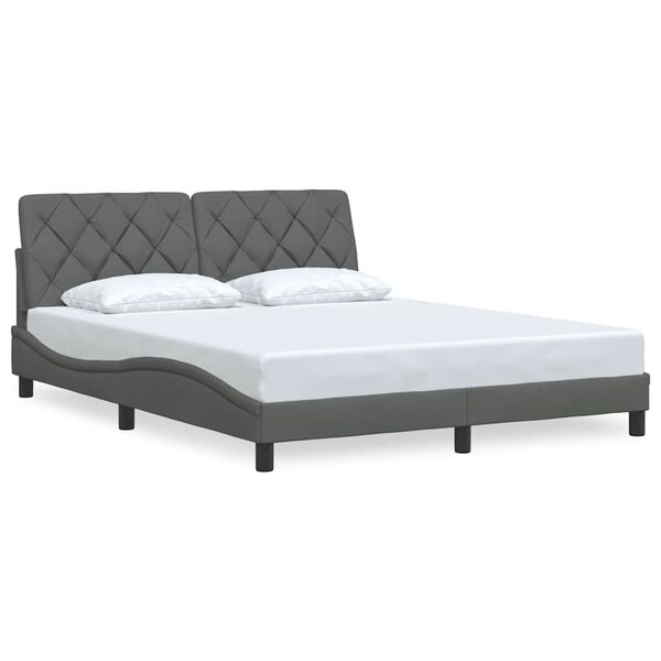 vidaXL Bed Frame without Mattress Dark Grey 160x200 cm Fabric
