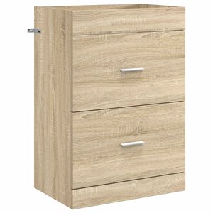 vidaXL Badrum Under Diskb&auml;nk Sk&aring;p Sonoma-ek 56 x 37,5 x 81 cm