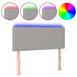 vidaXL S&auml;nggavel LED ljusgr&aring; 80x5x78/88 cm tyg