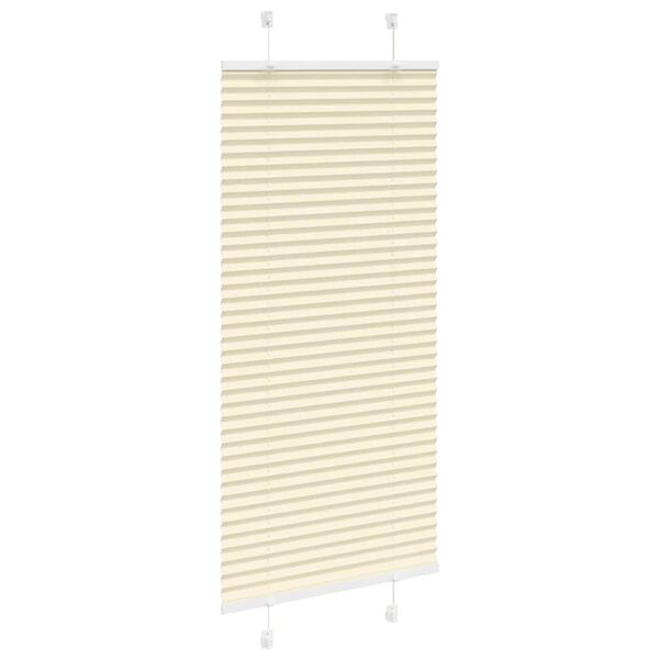 vidaXL Plisserad persienn cremef&auml;rgad 65x150cm tyg bredd 64,4cm