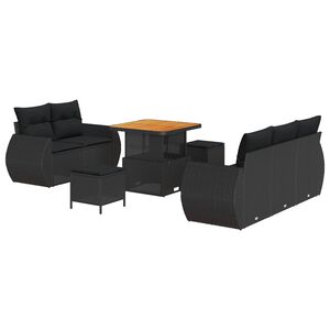 vidaXL Tr&auml;dg&aring;rdsoffset 8 st 5-Antal sittplatser Svart konstrotting