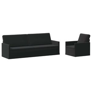 vidaXL Soffset 2 st Svart Sammet (V)