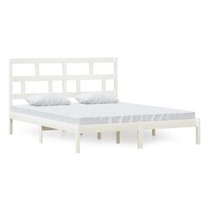 vidaXL S&auml;ngram vit massiv furu 160x200 cm