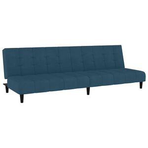 vidaXL B&auml;ddsoffa 2-sits bl&aring; sammet