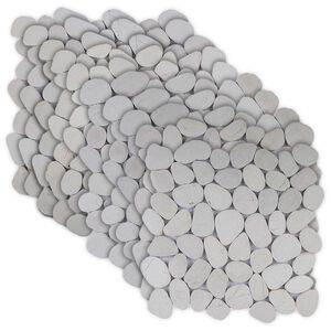 vidaXL Pebble Tiles Vit 30 x 30 cm Flodsten