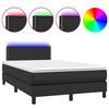 vidaXL Rams&auml;ng med madrass & LED svart 120x200 cm konstl&auml;der