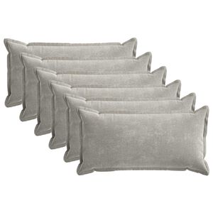 vidaXL Kudd&ouml;verdrag 6 pcs HOUTEN Ljusgr&aring; 40 x 70 cm Chenilletyg