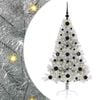 vidaXL Konstgjord F&ouml;rbelyst Julgran Silver 120 cm PET