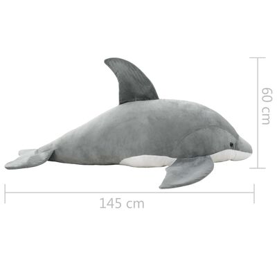 vidaXL Gosedjur delfin plysch grå