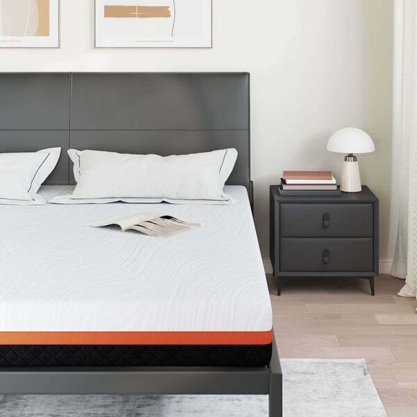 vidaXL Madrass Vit och svart 180 x 200 cm Gel-infunderat Skum