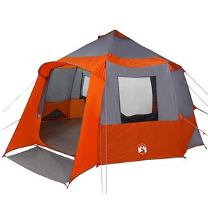 vidaXL Kabin t&auml;lt 12-personer 10 person Gr&aring; och orange