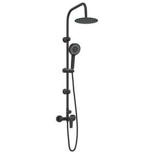 vidaXL Duschsystem Svart Rostfritt st&aring;l 21 x 48 x 112 cm