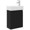 vidaXL Badrumsspegel med kran Svart 45,5 x 22,5 x 84 cm