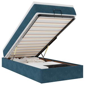 vidaXL Ottoman s&auml;ngram med madrass m&ouml;rkbl&aring; 80x200 cm sammet