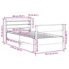 vidaXL Sängram utan madrass vit 90x200 cm massiv furu