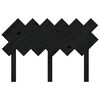 vidaXL Sänggavel svart 122,5x3x80,5 cm massiv furu