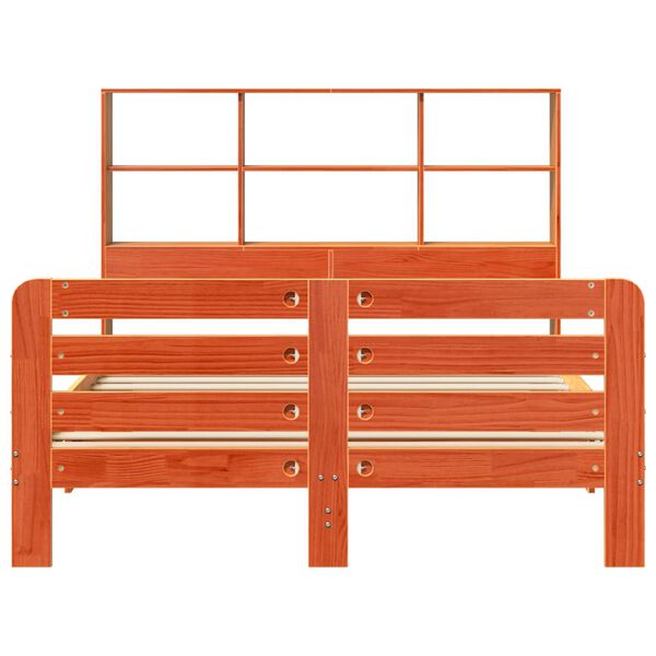 vidaXL S&auml;ngram utan madrass vaxbrun 120x190 cm massiv furu