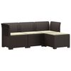 vidaXL 4-sits Tr&auml;dg&aring;rdsoffa med Kuddar Rattan Look PP Brun
