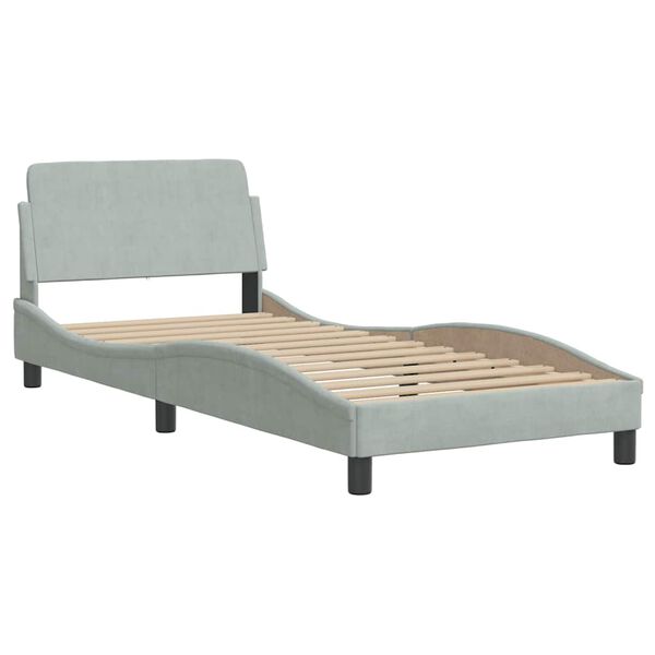 vidaXL Bed Frame "Dover" Light Grey 80x200 cm Velvet