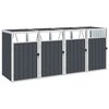 vidaXL Skjul f&ouml;r fyra sopk&auml;rl antracit 286x81x121 cm st&aring;l