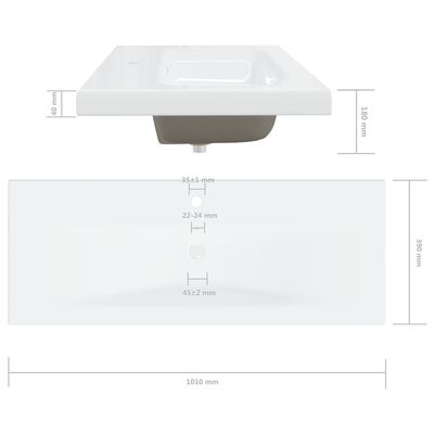 vidaXL Badrumsskåp med inbyggt handfat vit och sonoma-ek spånskiva