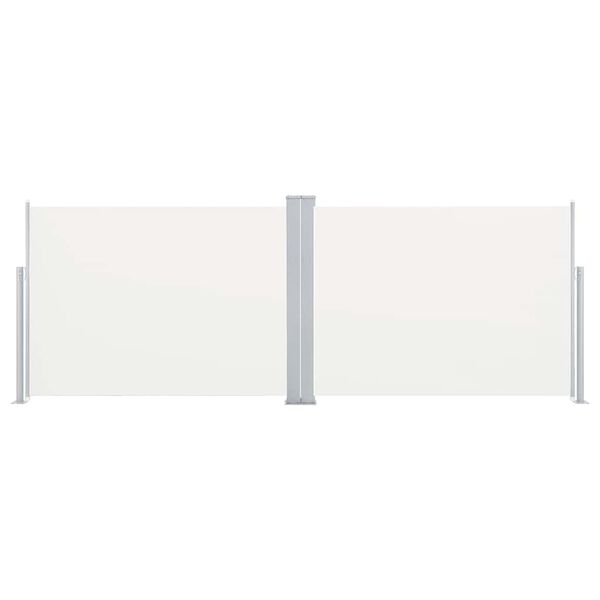 vidaXL Infällbar sidomarkis gräddvit 120x1000 cm