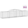 vidaXL Gabioner b&aring;gformade 11 st 300x50x60/80 cm galvaniserat j&auml;rn
