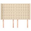 vidaXL Sänggavel med kanter gräddvit 147x16x118/128 cm tyg