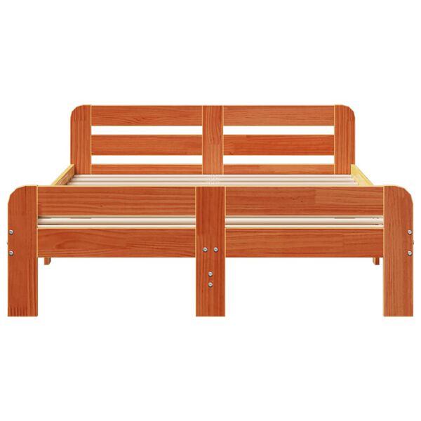 vidaXL S&auml;ngram utan madrass vaxbrun 120x190 cm massiv furu