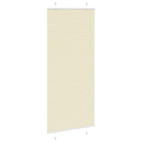 vidaXL Plisserad persienn cremef&auml;rgad 100x200 cm tyg bredd 99,4 cm