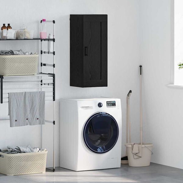 vidaXL V&auml;ggsk&aring;p Svart Ek 34,5 x 34 x 90 cm Konstruerat tr&auml;