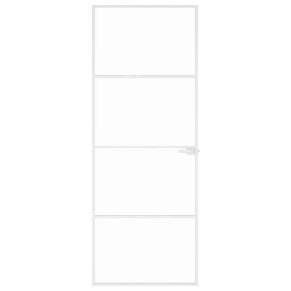 vidaXL Innerd&ouml;rr 76x201,5 cm h&auml;rdat glas och aluminium slim