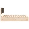 vidaXL S&auml;ngram med Kl&auml;dd Huvudgavel Taupe 120 x 190 cm Massiv furu