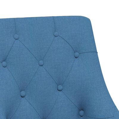 vidaXL Snurrbara matstolar 2 st blå tyg
