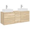 vidaXL Badrumssk&aring;psset 3 st Sonoma-ek 129 x 41 x 79,5 cm