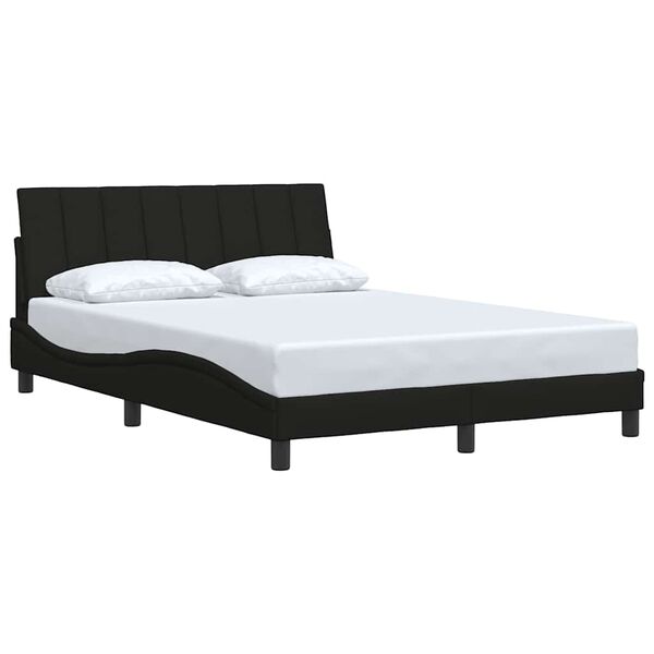 vidaXL Bed Frame without Mattress "Hanko" Black 140x200 cm Fabric
